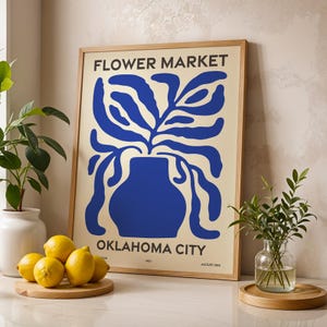 Flower Market, Set of 6, Oklahoma, Oklahoma City, Tulsa, Norman, Broken Arrow, Lawton, Edmond, Matisse Modern Wall Art Prints