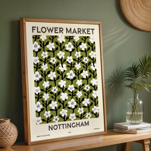 Blumenmarkt, 6er-Set, Nottinghamshire, Nottingham, Mansfield, Beeston, Carlton, Worksop, Arnold, lebendige moderne Wandkunst