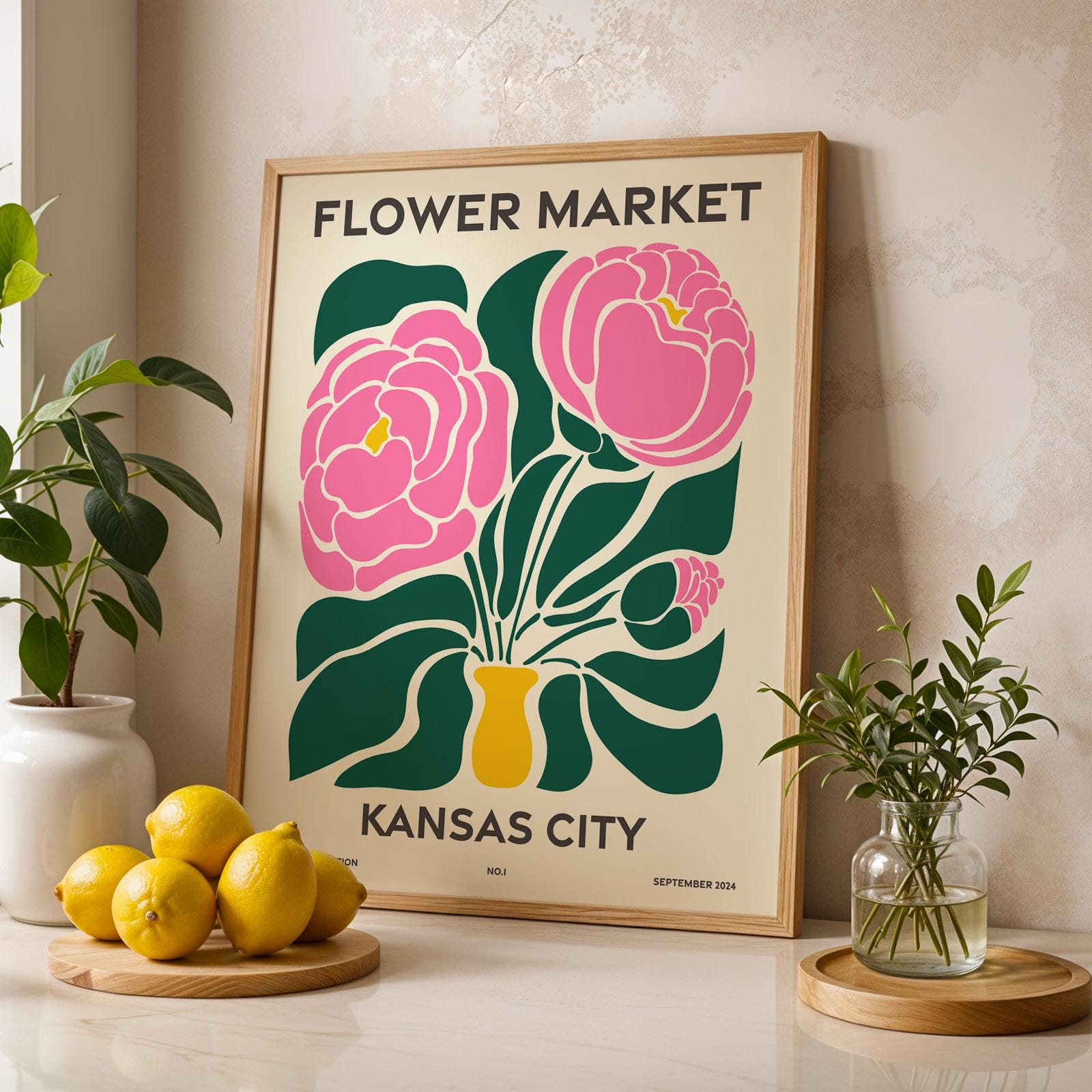 Flower Market, Set of 6, Missouri, Kansas City, St. Louis, Springfield, Independence, Columbia, Lee's Summit, Matisse Modern Wall Art Prints