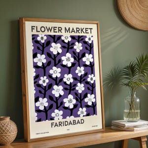 Blumenmarkt, 6er Set, Haryana, Faridabad, Gurugram, Hisar, Panipat, Karnal, Sonipat, lebendige moderne Wandkunst