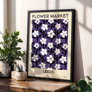 Flower Market, Set of 6, West Yorkshire, Leeds, Bradford, Wakefield, Calderdale, Kirklees, Huddersfield, Vibrant Modern Wall Art Prints