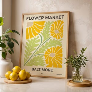 Flower Market, Set of 6, Maryland, Baltimore, Columbia, Germantown, Silver Spring, Waldorf, Glen Burnie, Vibrant Modern Wall Art Prints