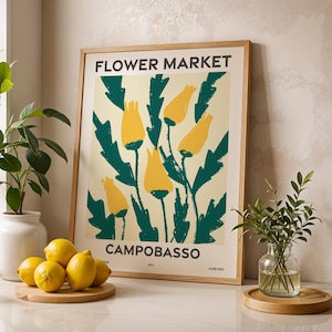 Flower Market, Set of 6, Molise, Campobasso, Termoli, Isernia, Venafro, Agnone, Larino, Vibrant Modern Wall Art Prints