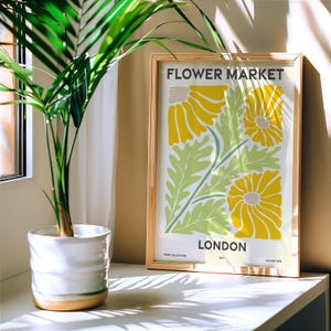 Flower Market, Set of 6, Greater London, London, Croydon, Ealing, Brent, Newham, Wandsworth, Matisse Modern Wall Art Prints