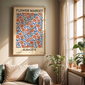 Flower Market, Set of 6, Castilla-La Mancha, Albacete, Ciudad Real, Toledo, Guadalajara, Cuenca, Talavera de la Reina, Wall Art Prints