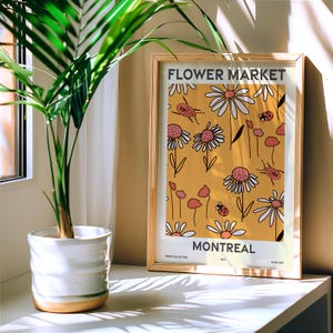 Flower Market, Set of 6, Quebec, Montreal, Quebec City, Laval, Gatineau, Longueuil, Sherbrooke, Vibrant Modern Wall Art Prints