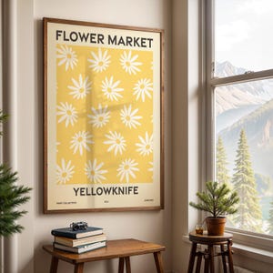 Flower Market, Set of 6, Northwest Territories, Yellowknife, Inuvik, Hay River, Fort Smith, Behchokò, Fort Simpson, Modern Wall Art Prints