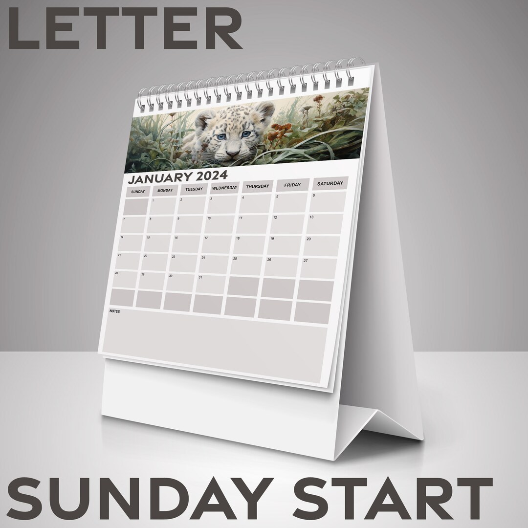 2024 Calendar, Monthly Planner 2024, Jaguar Calendar, Sunday Start
