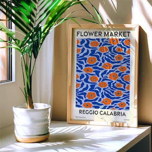 Flower Market, Set of 6, Calabria, Reggio Calabria, Catanzaro, Cosenza, Crotone, Vibo Valentia, Lamezia Terme, Modern Wall Art Prints