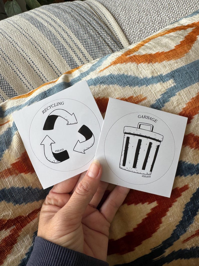 Rubish Labels Kitchen Rubbish Bin Recycling Labels - Etsy Australia