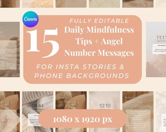 Instagram Story, Wellness Tips, Änglanummer, Mall för sociala medier, Holistisk hälsa, Canva-mall, Småföretag, Telefonbakgrund, DIY