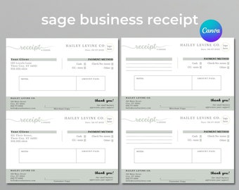 Sage kvittomall, Boho Small Business, Betalningsbevis, Betalningsbekräftelse, Betald order, Kontantkvitto, Kvitto, Canva-mall DIY