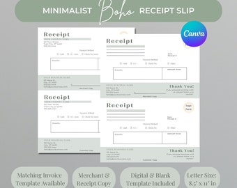 Sage kvittomall, Boho Small Business, Köpbevis, Bekräftad betalningsnota, Organiserad redovisning, Kvitto, Canva-mall DIY