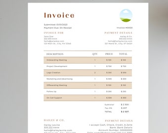 Brun fakturamall, redovisning för småföretag, neutral fakturautdrag, professionell betalningskvitto, fakturauppskattning, offert, pris, Canva DIY