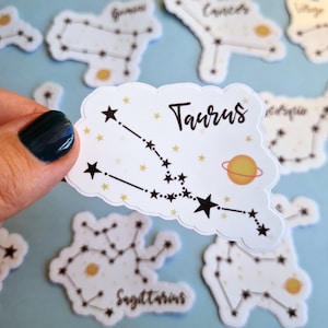 Taurus Sternzeichen Aufkleber, himmlischer Stier Aufkleber, Astrologie Geschenk für Horoskop-Design-Enthusiasten!