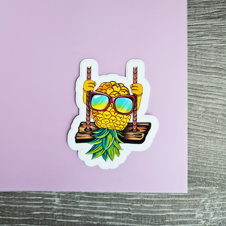 Upside Down Pineapple Sticker, Cool Swinger Symbol, Fun & Quirky