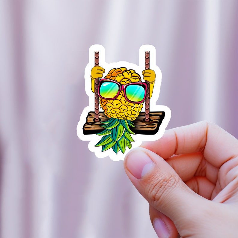 Upside Down Pineapple Sticker, Cool Swinger Symbol, Fun & Quirky