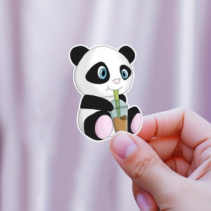 Adorable Panda Sticker: Coffee Lover Gift