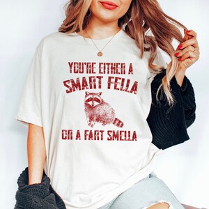 Are You A Smart Fella Or Fart Smella Shirt Retro Cartoon Tees, Weird Shirt, Meme Shirt, Trash Panda Shirt