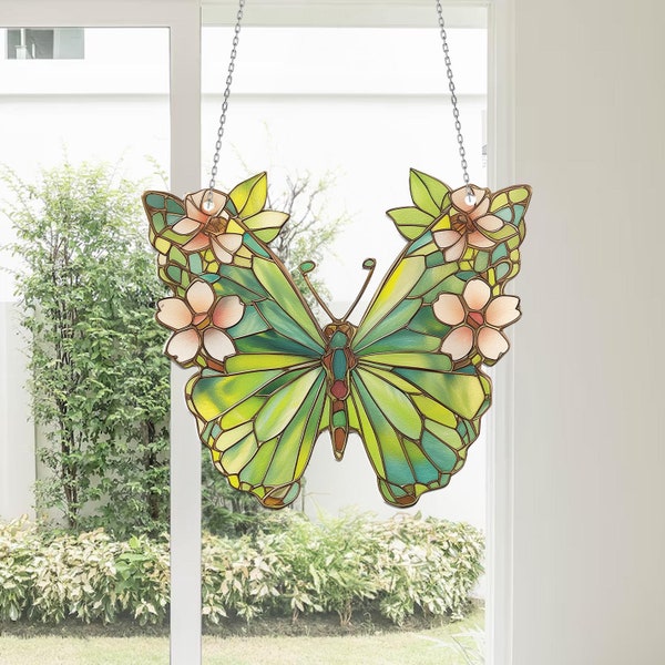 Acrylic Butterfly window hanging, pendant acrylic art Color butterfly, Home and Garden Decor, Summer decoration, Best Gift For Mother's Day.