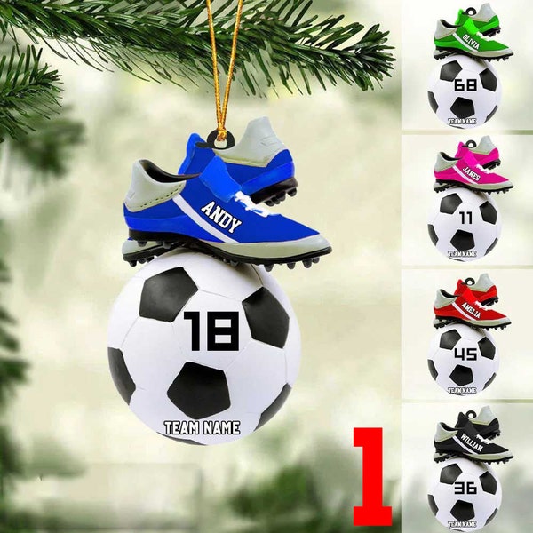 Personalized Soccer Christmas Ornament,Great Gift Idea For Soccer Players & Soccer Lover Gift For Soccer Player,Personalized Soccer Ornament