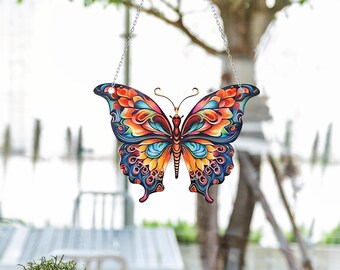 Acrylic suncatcher Butterfly window hanging, pendant acrylic art Color Glass butterfly, Home and Garden Decor, Summer decoration, Gift Decor