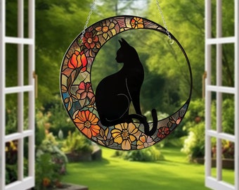 Cat Acrylic Window Hanging, Loss of Pet Sympathy Gift, Cat Memorial Suncatcher, Dog Memorial Suncatcher, Pet Loss Gift, Gift for Cat Lovers