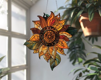 Sunflower Acrylic Window Hanging, Sunflower Decor, Sunflower Kitchen Decor, Gifts For Women, New house Decor, Gift For Mom, Gift For Dad.