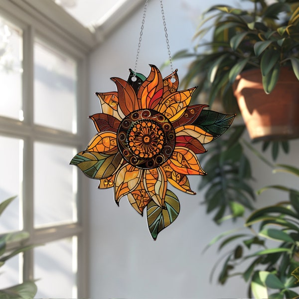 Sunflower Acrylic Window Hanging, Sunflower Decor, Sunflower Kitchen Decor, Gifts For Women, New house Decor, Gift For Mom, Gift For Dad.