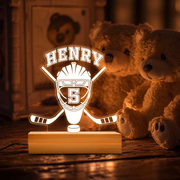 Personalized Hockey Night Light, Great Gift Idea For Hockey Players & Hockey Lover, Gift For Hockey Player, Personalized Hockey Night Light