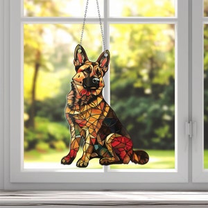 German Shepherd Dog Decor, Dog Acrylic Window Hanging, Gift for Shepherd Lovers, Dog Remembrance gift, Gift Decor For Mom, Gift For Dad