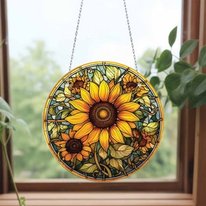 Sunflower Acrylic Window Hanging, Sunflower Decor, Sunflower Kitchen Decor, Gifts For Women, New house Decor, Gift For Mom, Gift For Dad.
