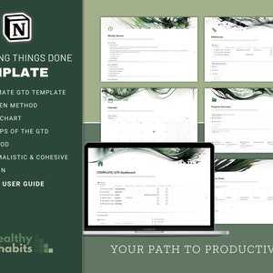 Notion Template, Getting Things Done GTD, Notion Dashboard Digital Planner, Productivity ADHD Task Management, Editable Digital Download