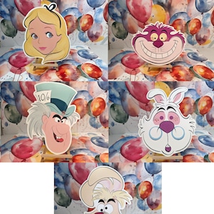 Alice in Wonderland 2D Card Party Masks - Five Pack - Fantasy Book and Film Characters