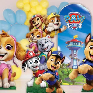Recortes de cartón de Paw Patrol, figuras oficiales con licencia, decoraciones, accesorios para fiestas, figuras de pie (elección de personajes, incluidos Chase y Skye)