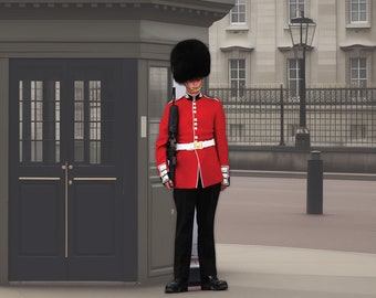 Royal Guardsman Cardboard Cutout - Buckingham Palace Guard -  Perfect for British Royal events / King Charles Coronation Party