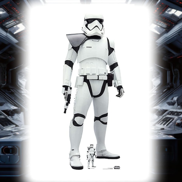 First Order Stormtrooper Shoulder Flash Star Wars: The Rise of Skywalker Lifesize Cardboard Cutout Standee 182cm / 5ft 9'' with free Mini
