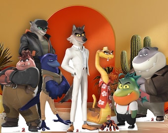 The Bad Guys 2 Cardboard Cutouts official licensed standees decorations party props standups (character choice inc. Mr Wolf & Kitty Kat)