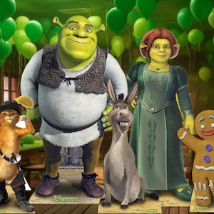 Découpes en carton Shrek Décorations officielles pour voyageurs debout, accessoires de fête (style au choix)