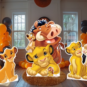 Recortes de papelão Rei Leão Estandes oficiais decorações adereços para festas eventos standups (escolha de estilo) selva Simba coleção cenários