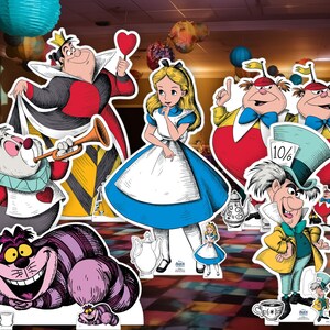 Alice no País das Maravilhas Estilo Vintage Recortes de Papelão Estandes Oficiais Decorações Adereços de Festa Standups (Escolha de Estilo)