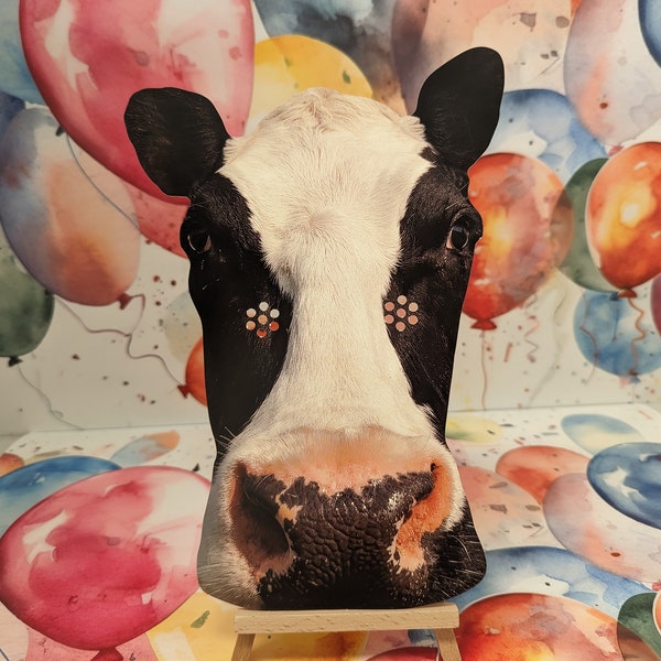 Cow 2D Animal Card Party Mask - Single Pack - Animal Party Fun