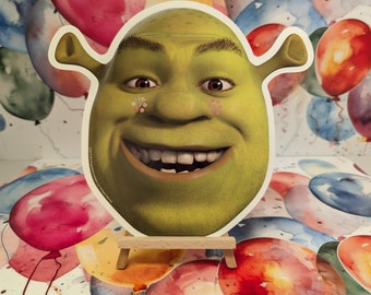 Shrek 2D Card Party Mask - Single - Cartoon Green Ogre