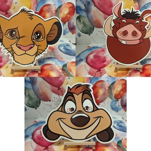The Lion King 2D Card Party Maskers - Drie Pack - Disney Cartoon Fancy Dress Up