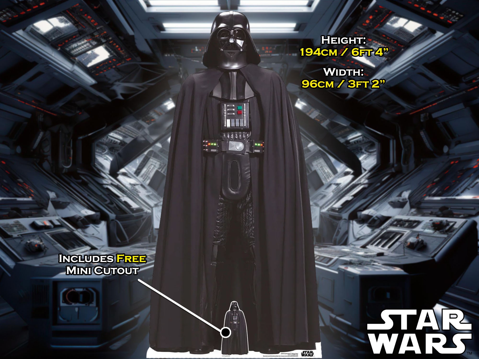 Darth Vader Star Wars Cardboard Cutout / Figure 195cm Tall Dark