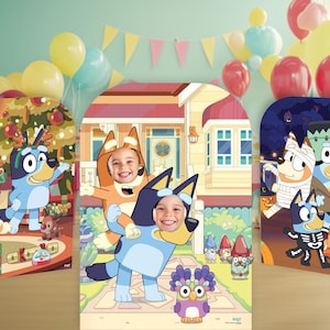 Recortes de papelão stand-in Bluey, decorações oficiais licenciadas, adereços, standups, temas de festa e sazonais, inc. Halloween e Natal