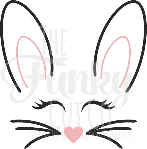 Rabbit Face Digital Cut File - Etsy