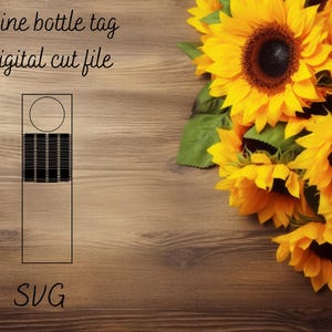 Wine bottle tag laser digital cut file