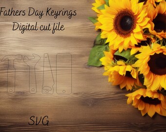 Fathers Day Keyring set digital cut file.