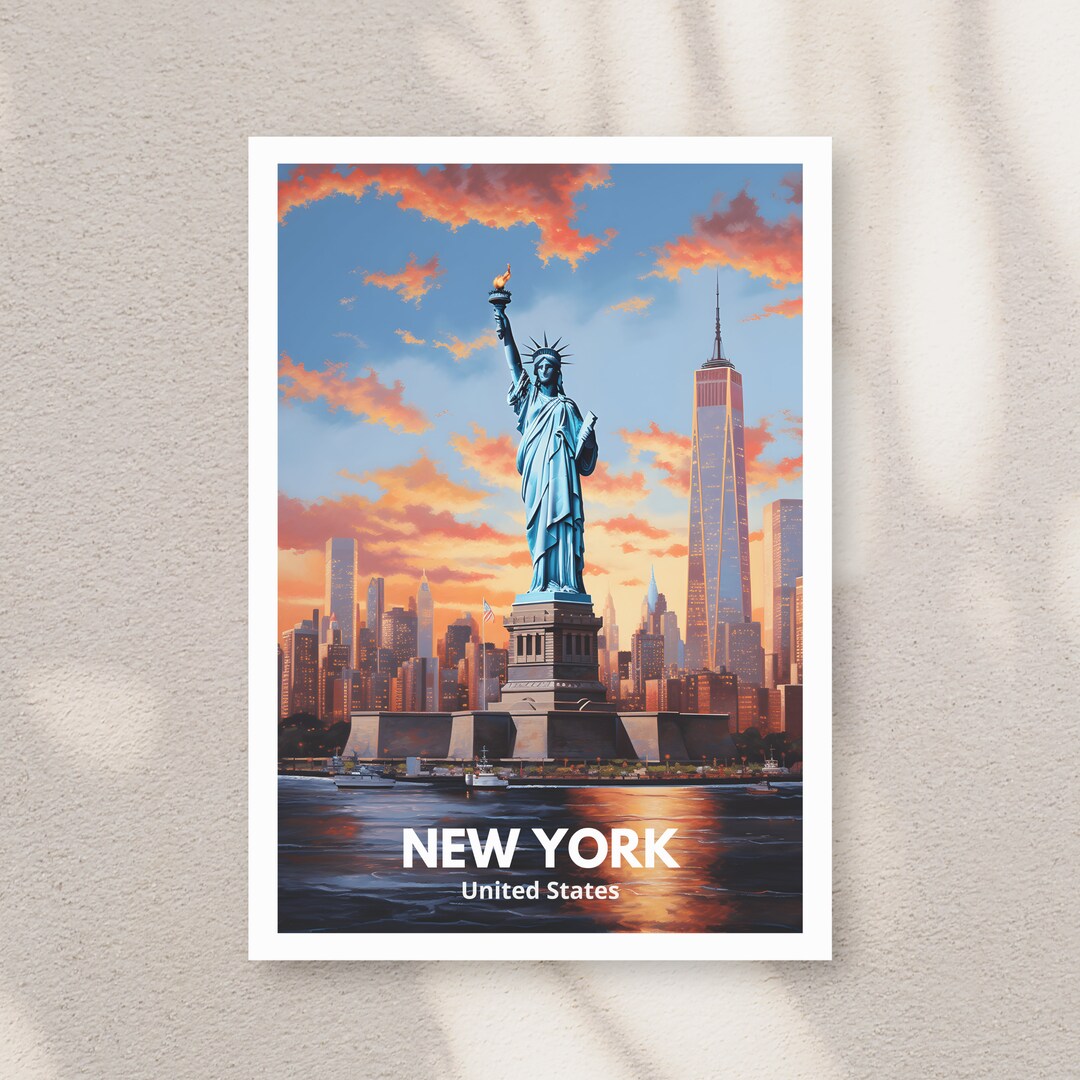 New York City Travel Print, New York United States Travel Poster Print